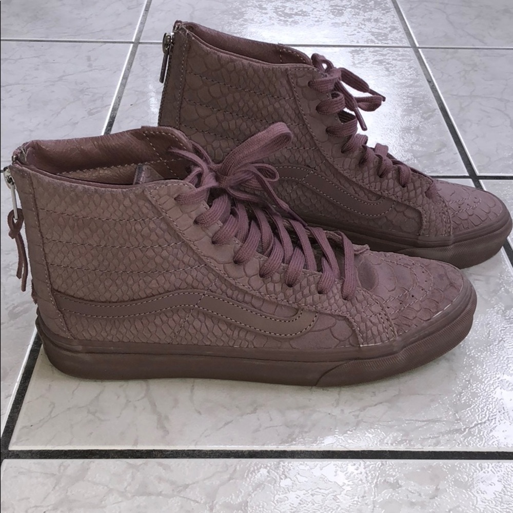 Vans SK8 Hi Slim Zip High Top Shoes 8 Mono Python